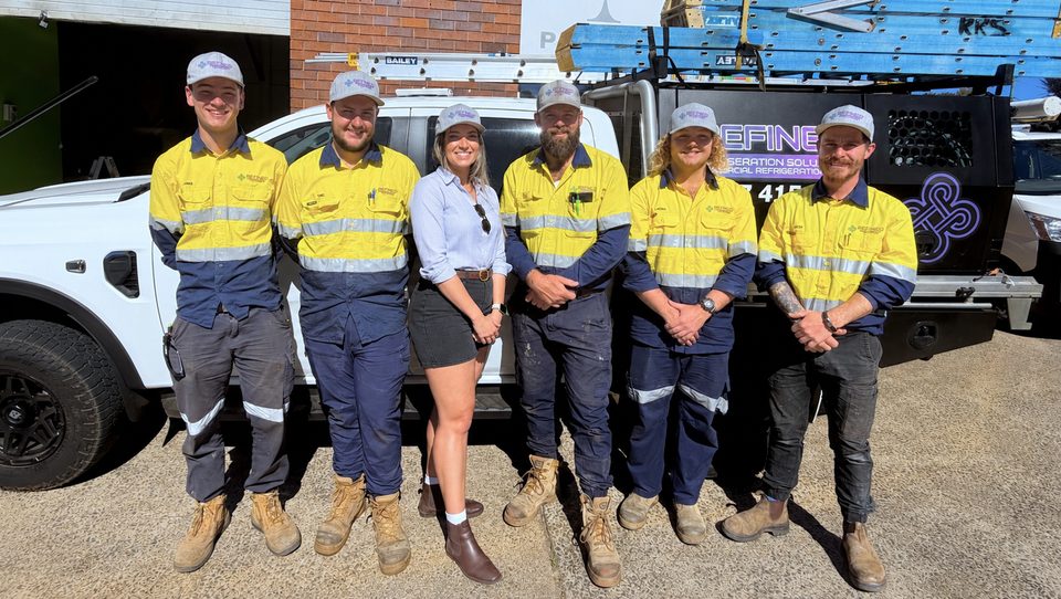 The Refined Refrigeration Solutions team in front of their branded ute